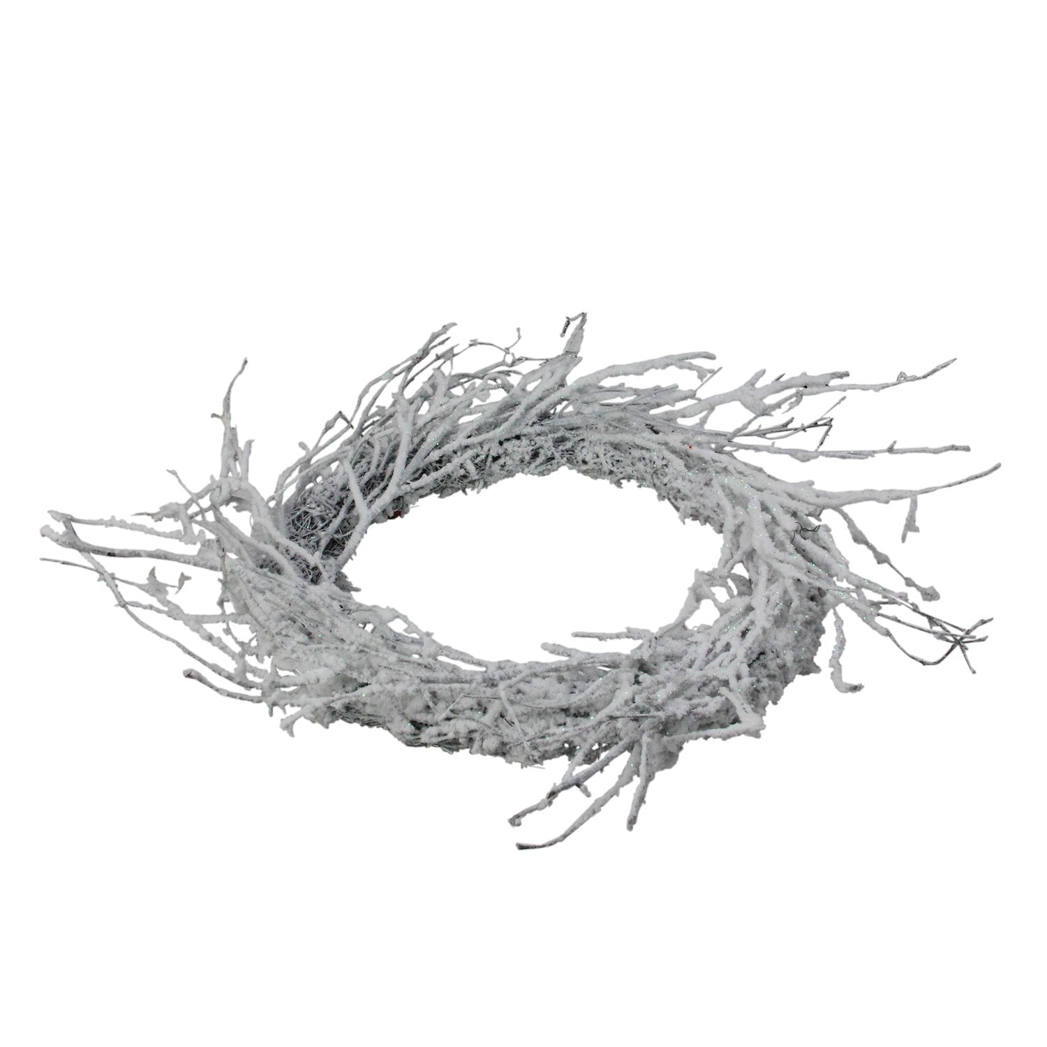 Northlight Snow Flocked and Iridescent Glitter Twig Artificial Christmas Wreath