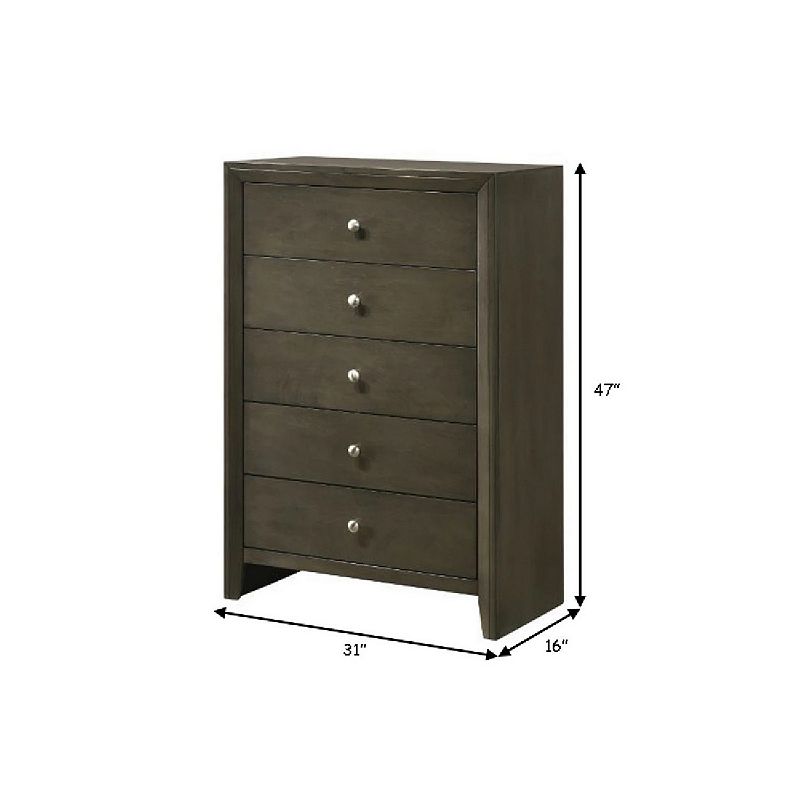 Chest with 9 Drawers and Panel Base Support， Gray