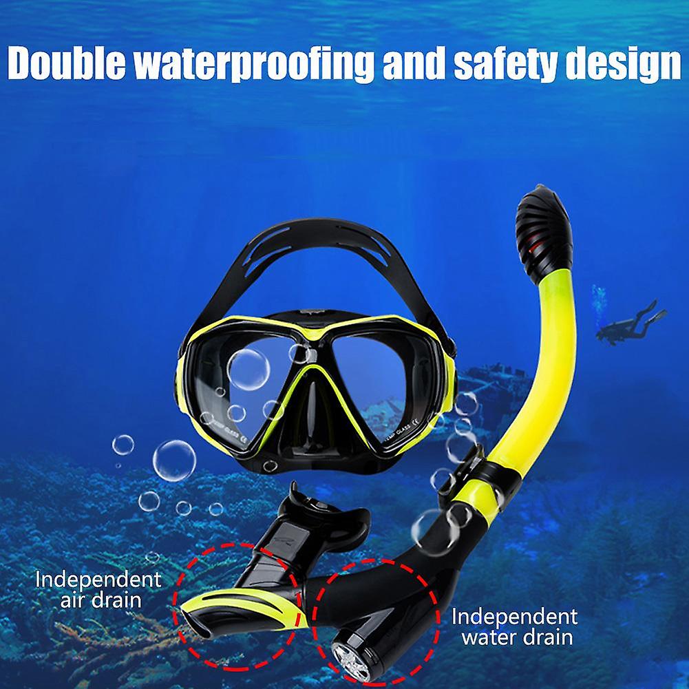 TUO Anti-fog Diving Mask Snorkel Set Full Dry Tube Underwater Swimming Equipment