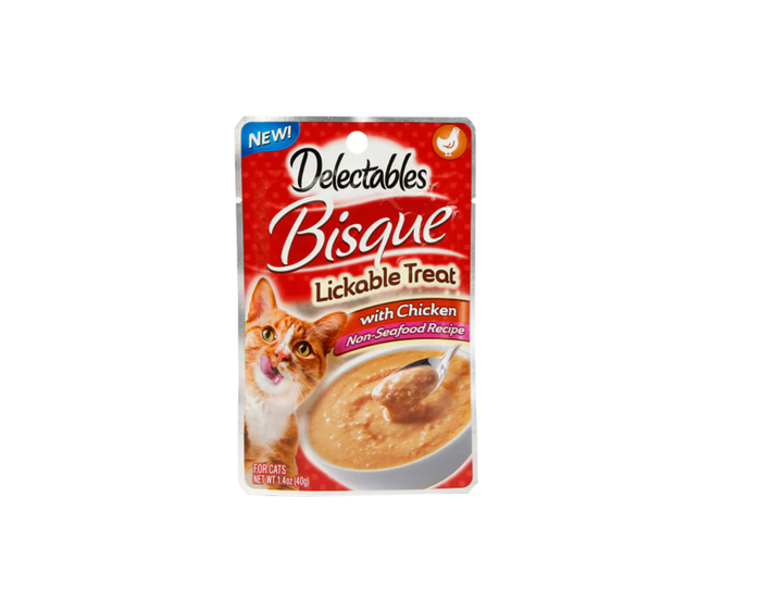 Hartz Delectables Cat Treat， Bisque Chicken non-seafood， 1.4 oz. Pouch