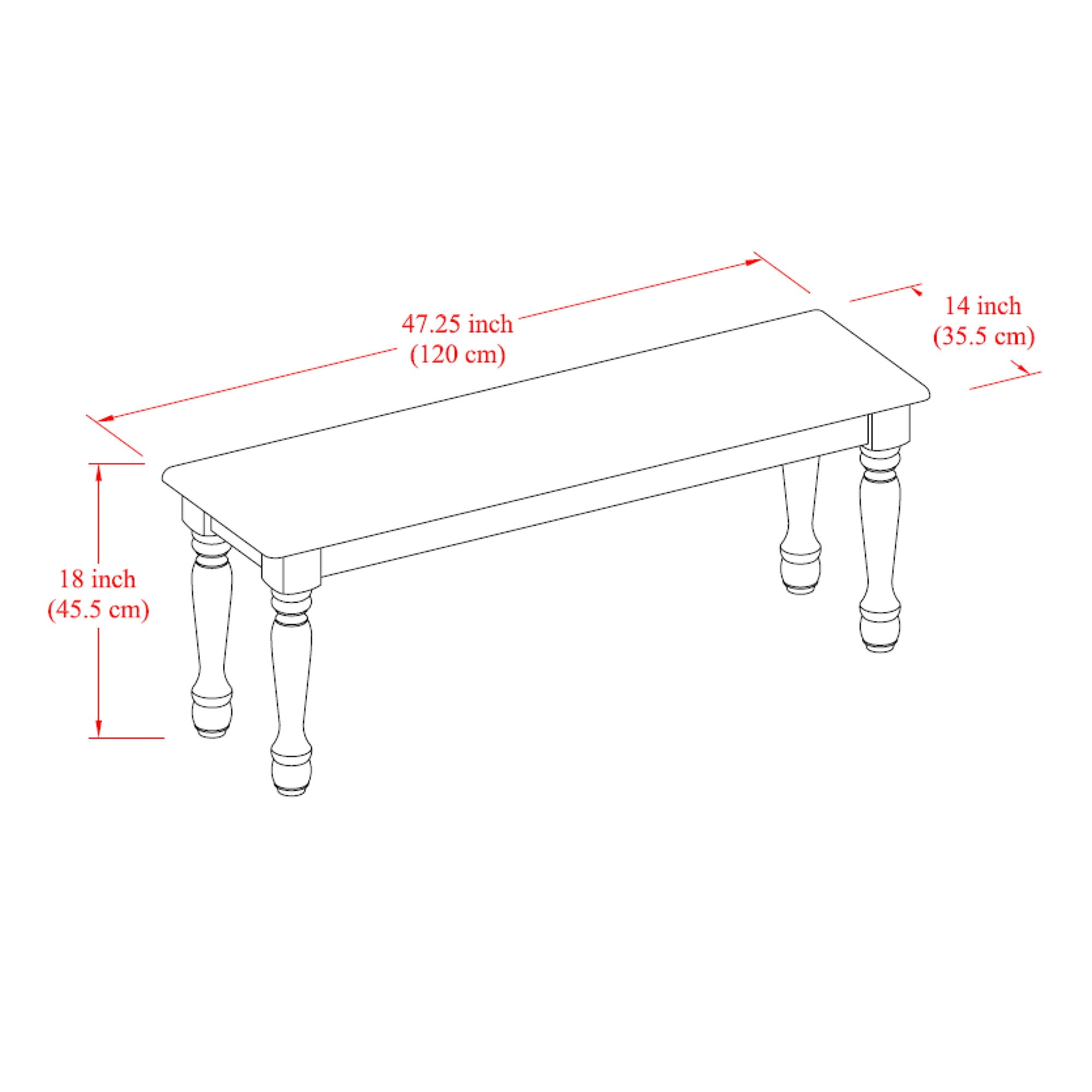 Better Homes and Gardens Autumn Lane Farmhouse Solid Wood Dining Bench， White and Natural Finish