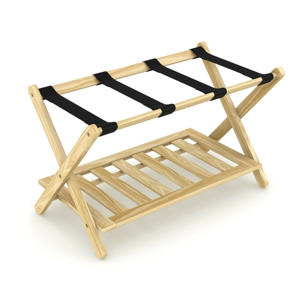 Stony Edge Luggage Rack Suitcase Stand for Guest Room with Shelf