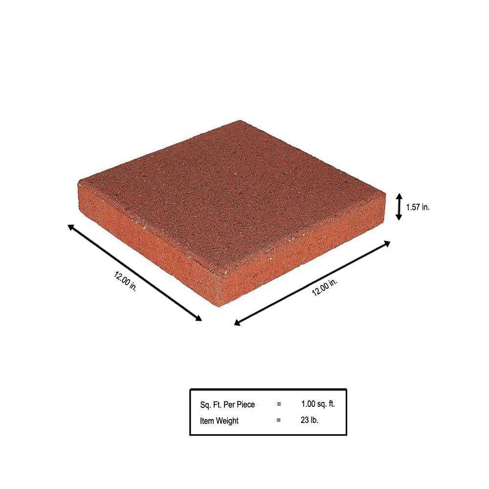 Pavestone 12 in. x 12 in. x 1.5 in. River Red Square Concrete Step Stone 71251