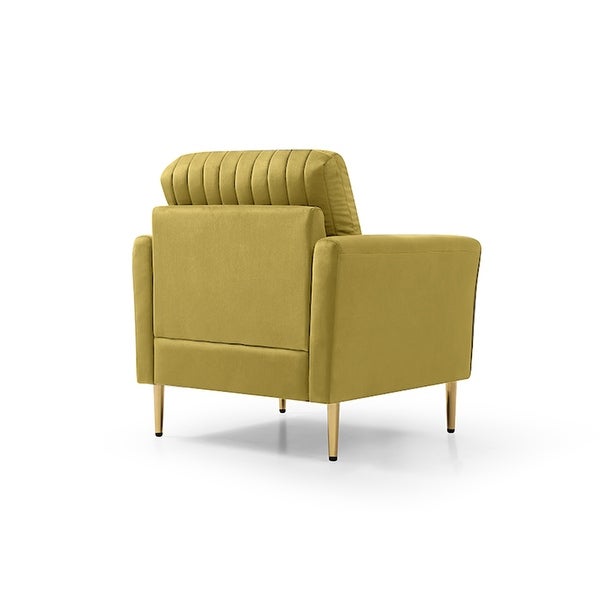 Modern Soft Velvet Living Room Chair， Upholstered Accent Armchair Side Chair With Gold Legs