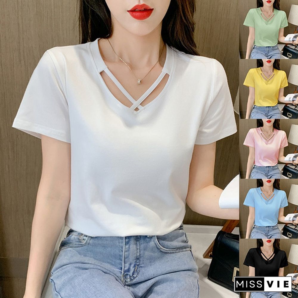 Womens Tops,Fashion Neck Summer Short Sleeve Casual T-Shirts