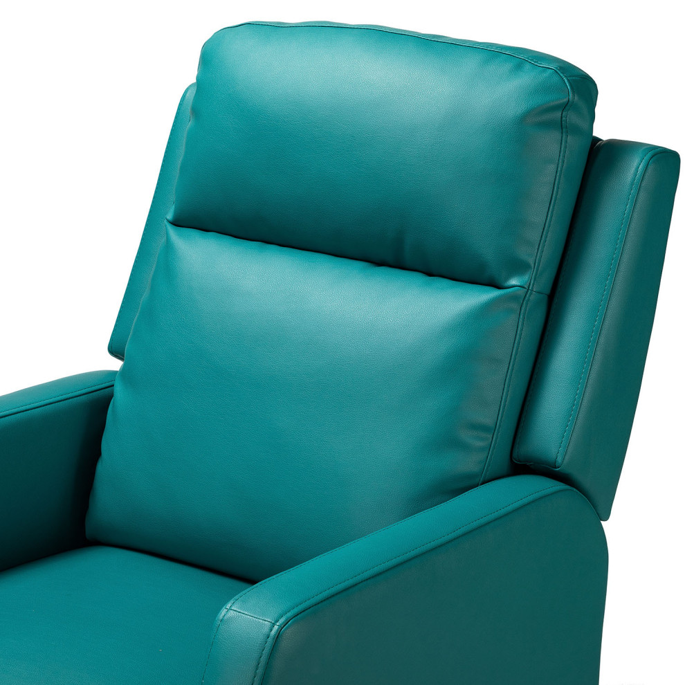 Upholstered Swivel Manual Recliner With Wingback Set of 2   Contemporary   Recliner Chairs   by Karat Home  Houzz