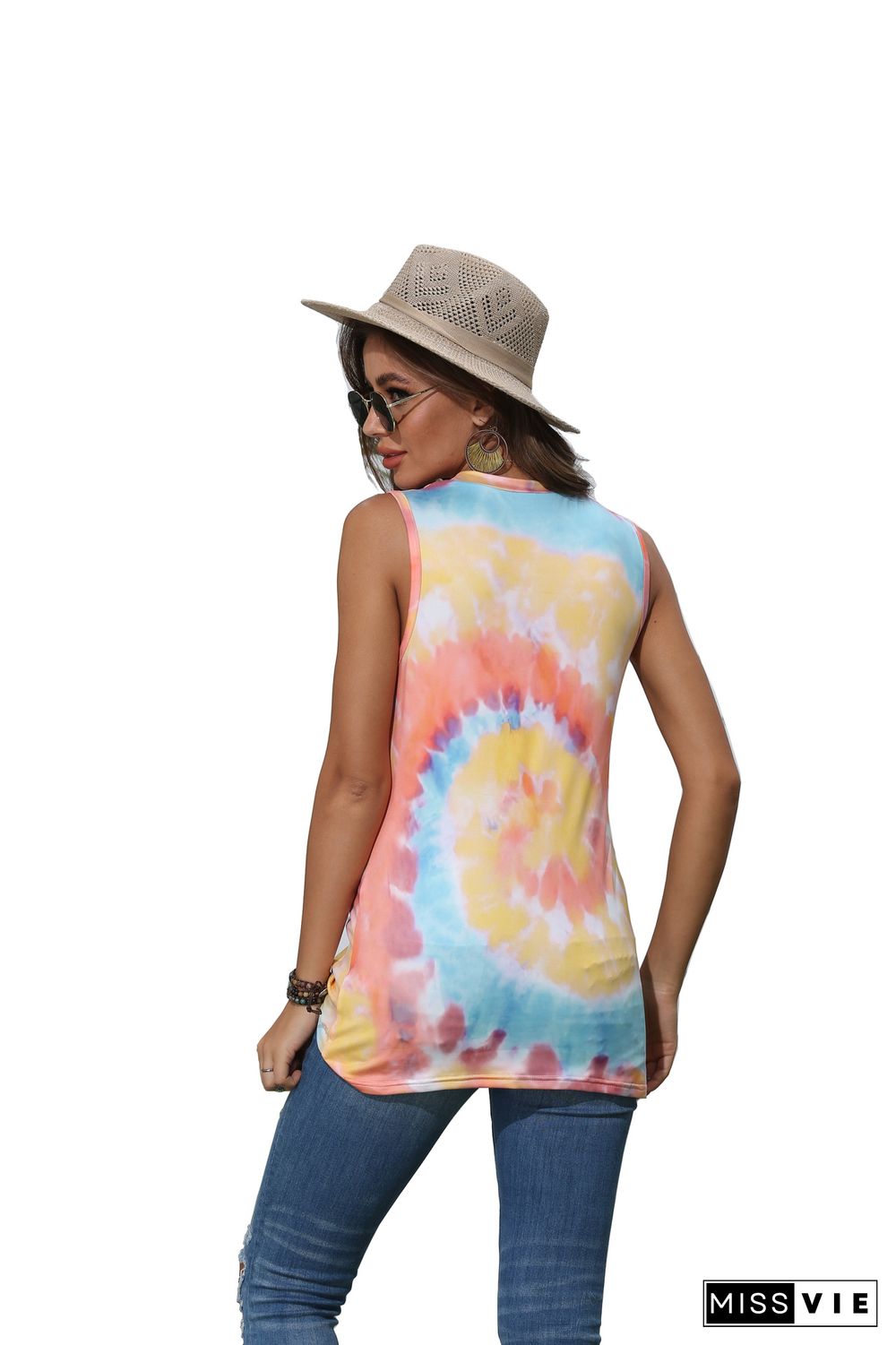 Tie Dye Twisted Tank Top