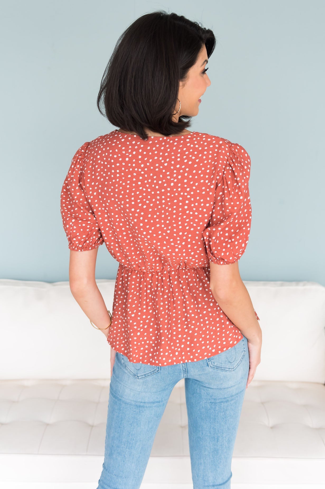 Cheer Found Me Modest Peplum Blouse