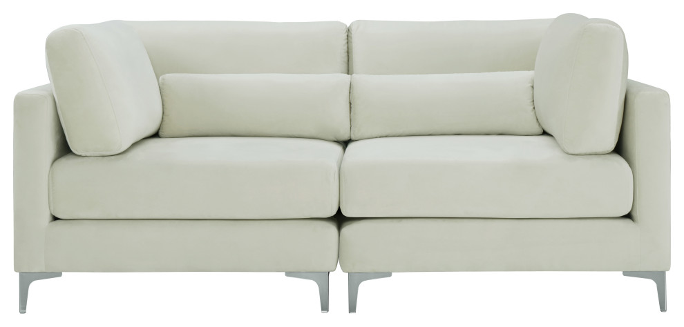 Julia Velvet Upholstered Modular Sofa   Midcentury   Sofas   by Meridian Furniture  Houzz