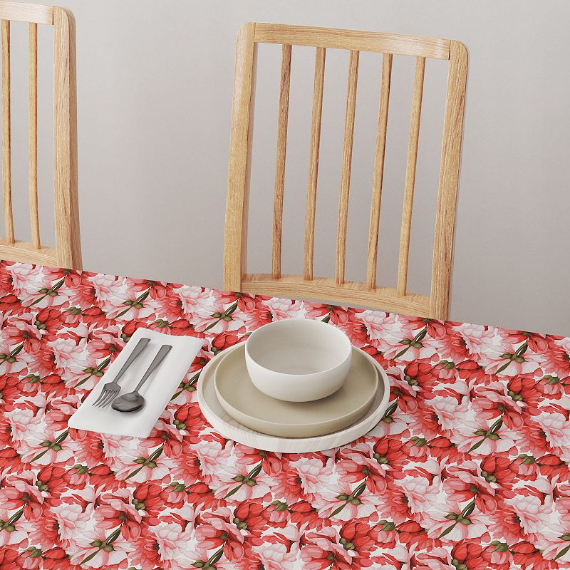 Square Tablecloth， 100% Cotton， 52x52， Floral 197