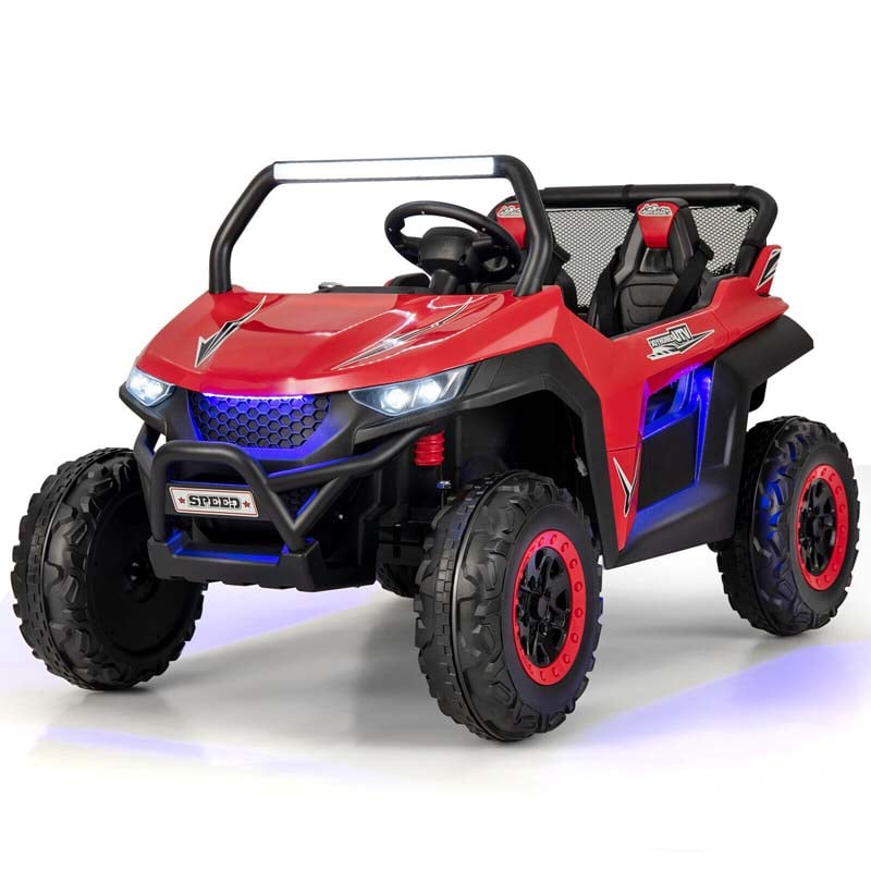 12V 2-Seater Kids Ride On UTV Car, Battery Powered RC Electric Vehicle with Lights & Music