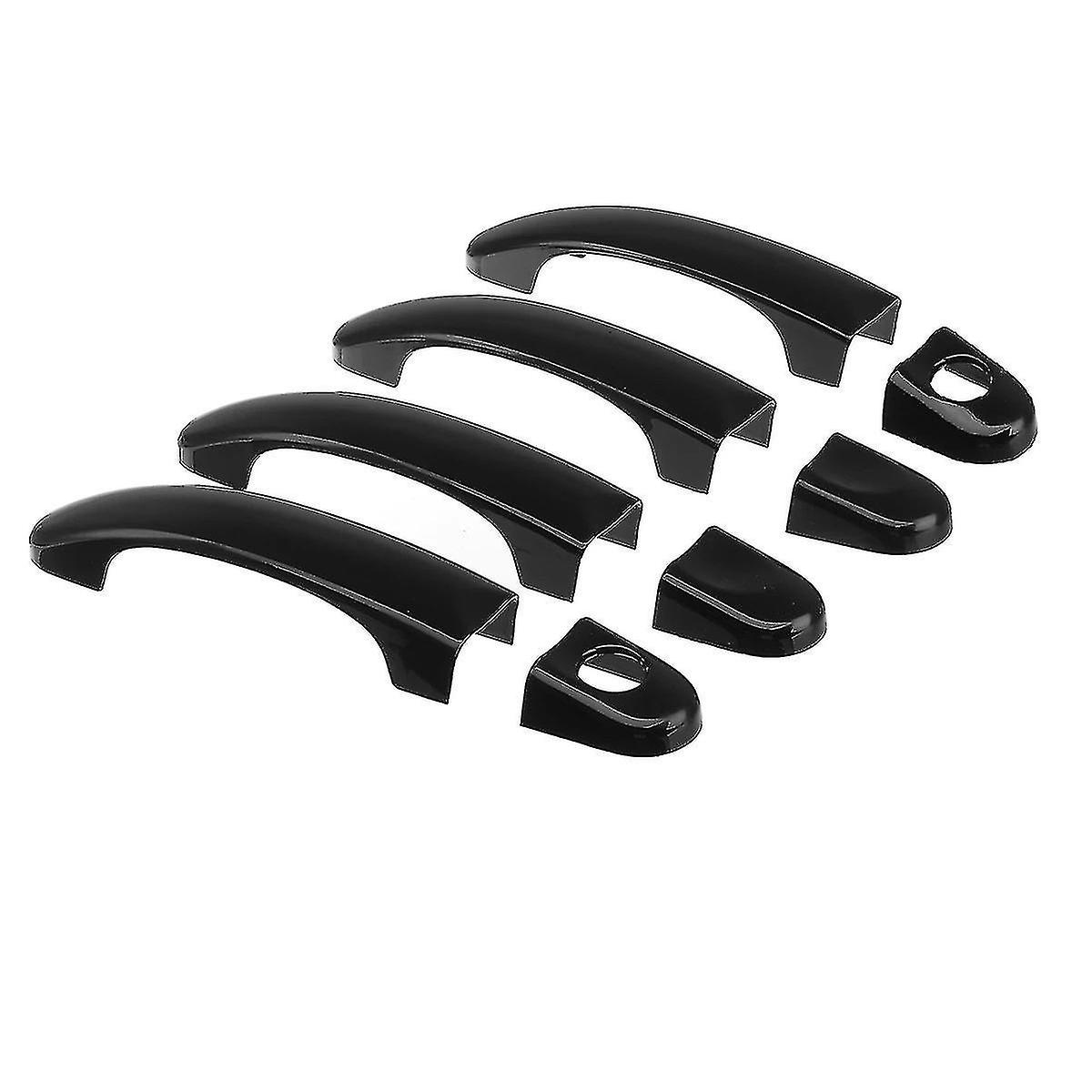 8pcs Set Abs Chrome Door Handle Covers Trim For Transporter T5 T6 Van 2003-2015 Gloss Black