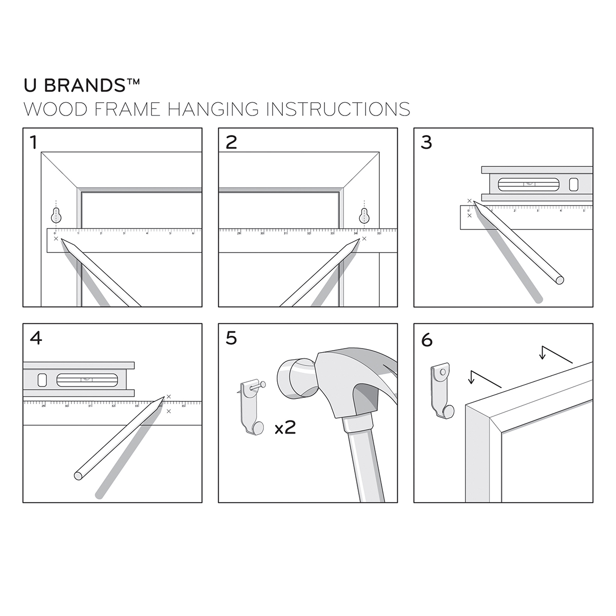 UBrands White Large Farmhouse Monthly Dry Erase Board