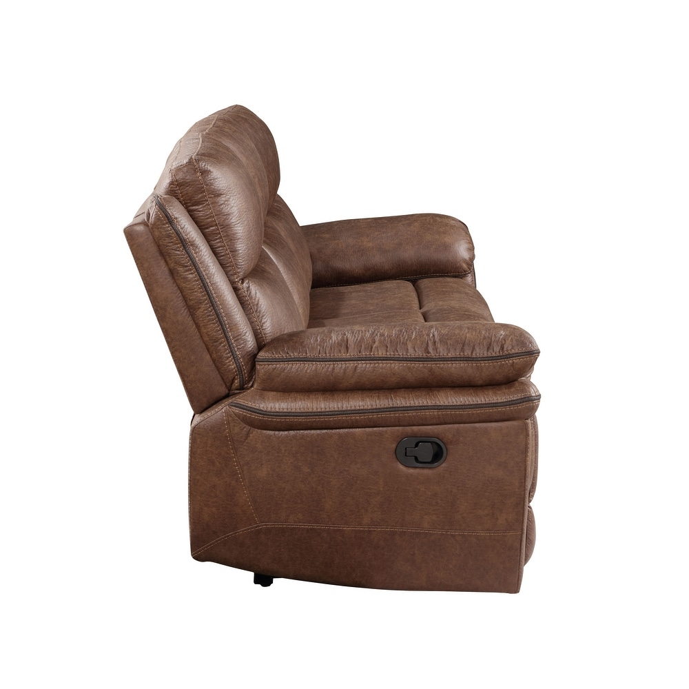 New Classic Furniture Carmichael Brown Manual Reclining Sofa