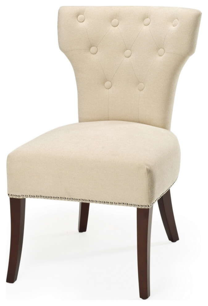 Mia 21  x27 x27h Tufted Side Chair  Set of 2 Natural Cream   Modern   Dining Chairs   by Virgil Stanis Design  Houzz