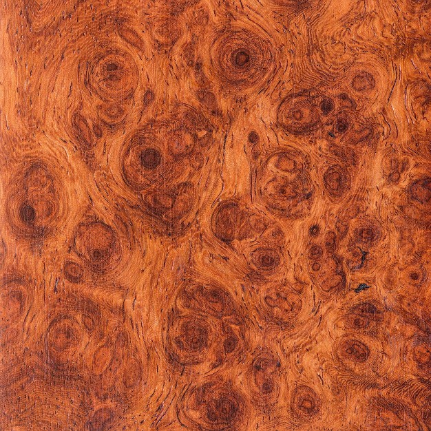 Double Sided Burl Wood Pattern Canvas Room Divider Brown Oriental Furniture