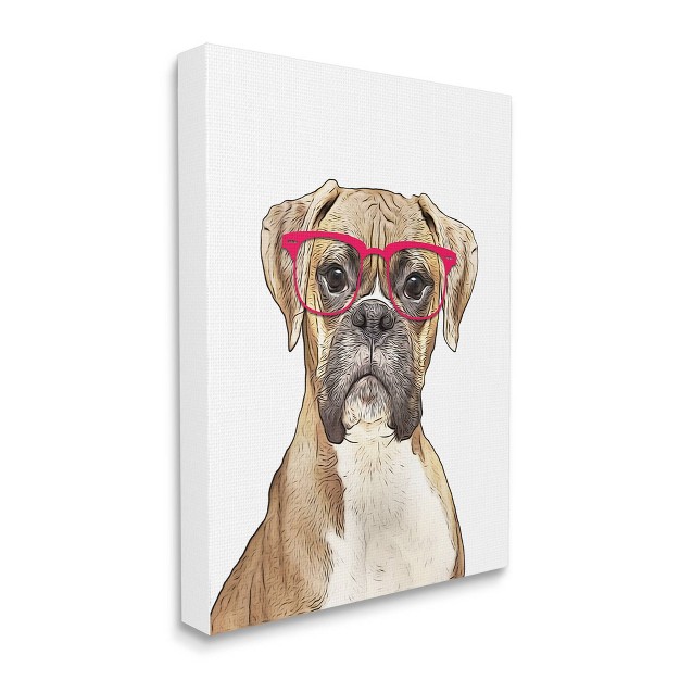 Wall Art By Annalisa Latella Boxer Dog Red Glasses Kids x27 Unframed Canvas Stupell Industries