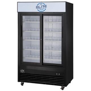 Elite Kitchen Supply 33.3 cu. ft. Commercial Merchandiser Refrigerator with Sliding Glass Doors in Black EKS-ESM41SR