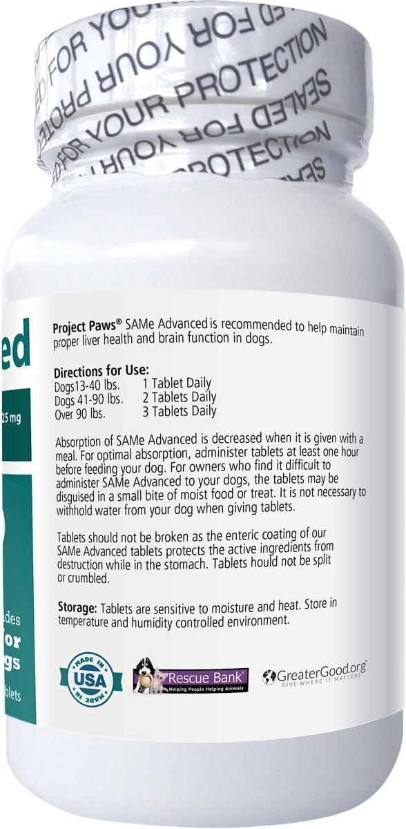 Project Paws SAM-e Advanced Liver Support Dog Supplement