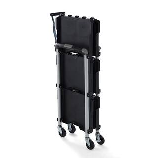 PACK-N-ROLL 3-Shelf Collapsible 4-Wheeled Resin Multi-Purpose Utility Cart in BlackGray 410-007