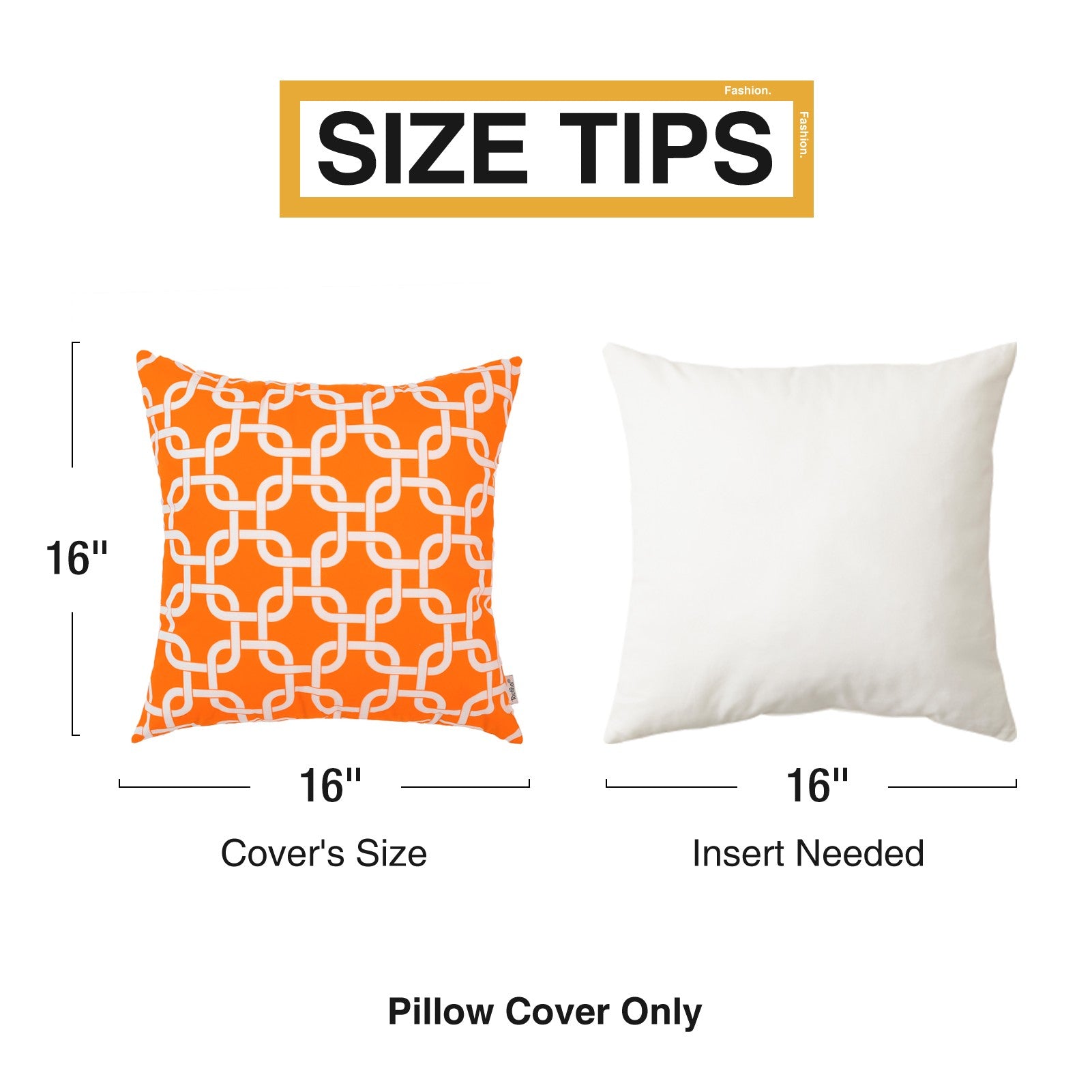 Topfinel Square Decorative Throw Pillow Cases Soft Microfiber Outdoor Cushion Covers 16 X 16 for Sofa Bedroom, Set of 6, Orange