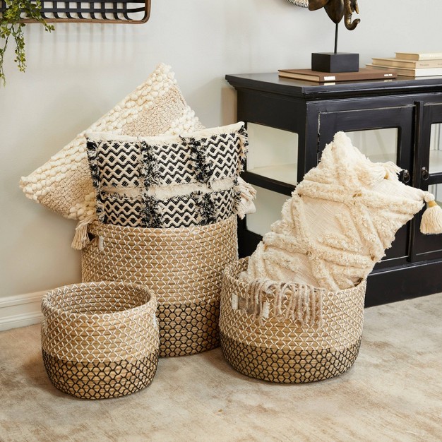 Set Of 3 Seagrass Storage Baskets Khaki Olivia amp May