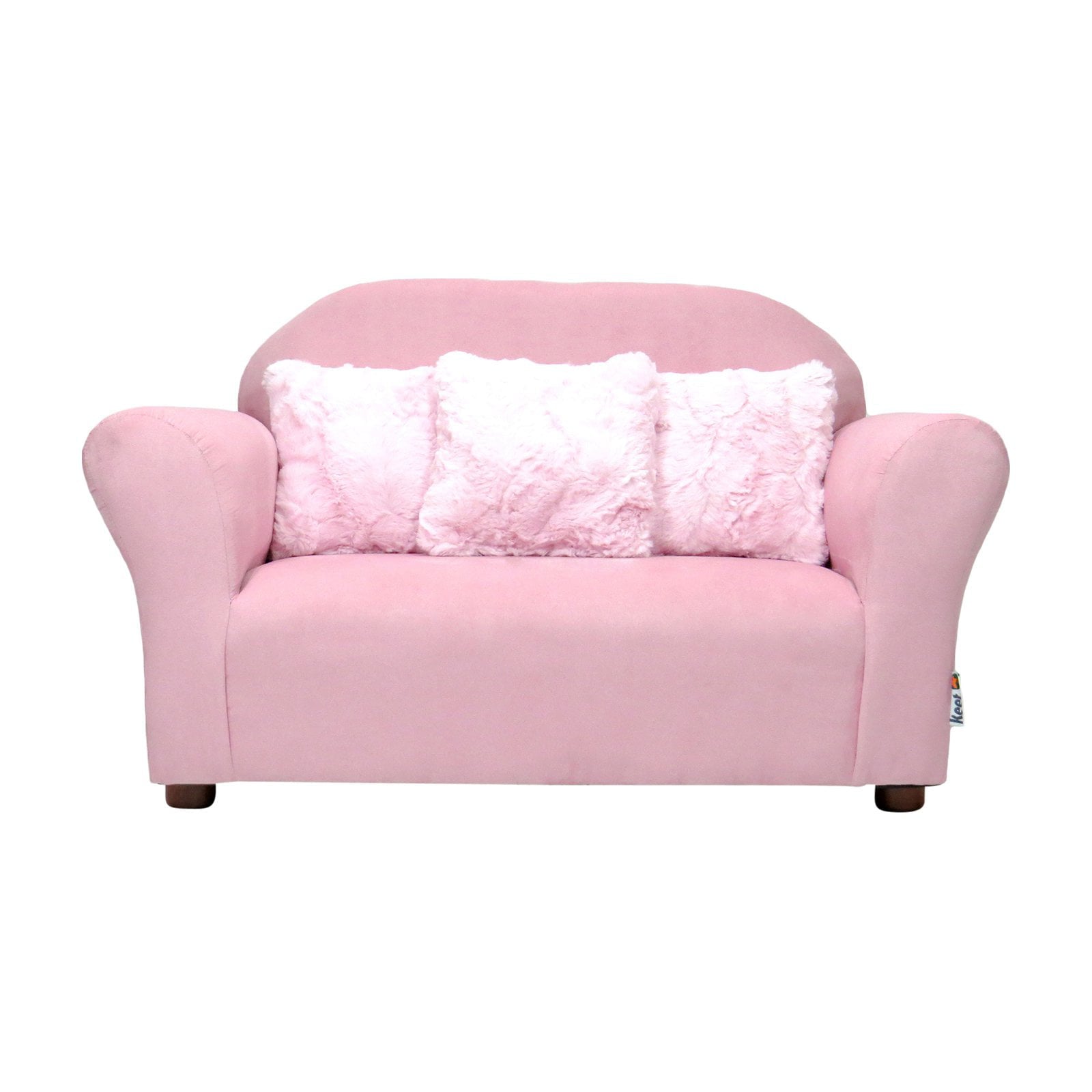 KEET Plush Kids Sofa with Accent Pillows - Pink