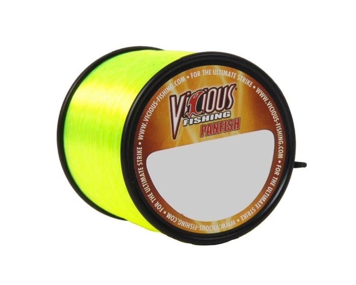 Vicious Fishing 8 lb. Hi-Vis Yellow Panfish Mono， 1700 Yards - PYLQ8