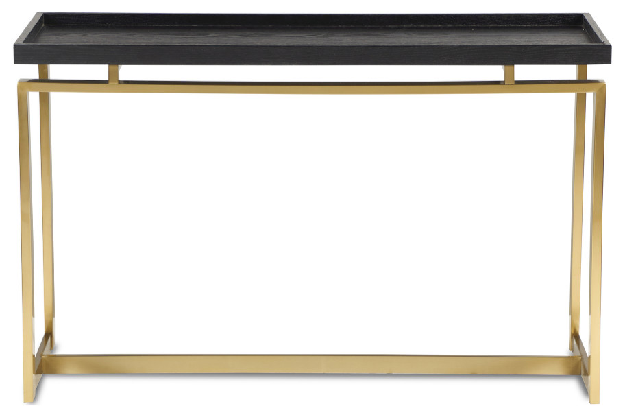 Tray Top Brass Console Table  Liang  ampEimil Malcom   Contemporary   Console Tables   by Oroa   Distinctive Furniture  Houzz