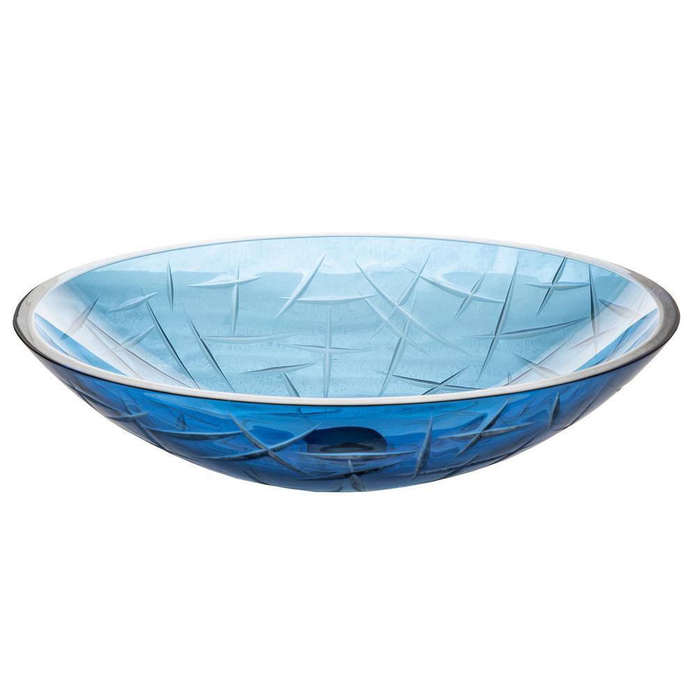 Eden Bath Crystal Oval Glass Vessel Sink in Blue EB_GS48