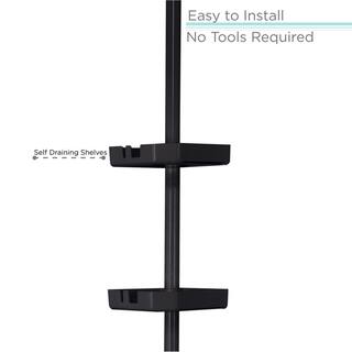 Bath Bliss 4 Tier Tension Corner Shower Organizer Caddy in Matte Black 10000-MATTEBLACK