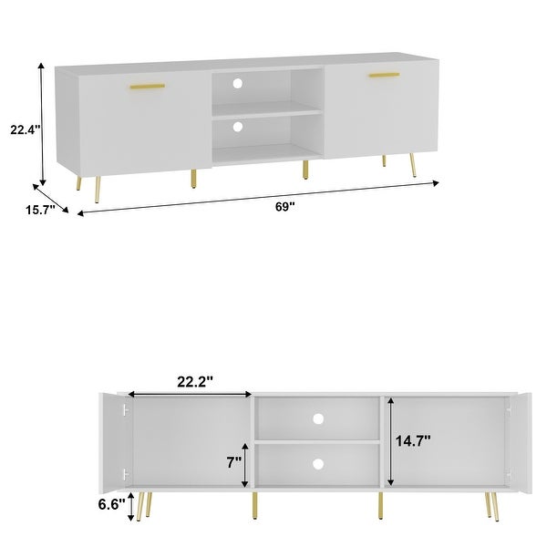 Entertainment Centers TV Stand With 2 Doors