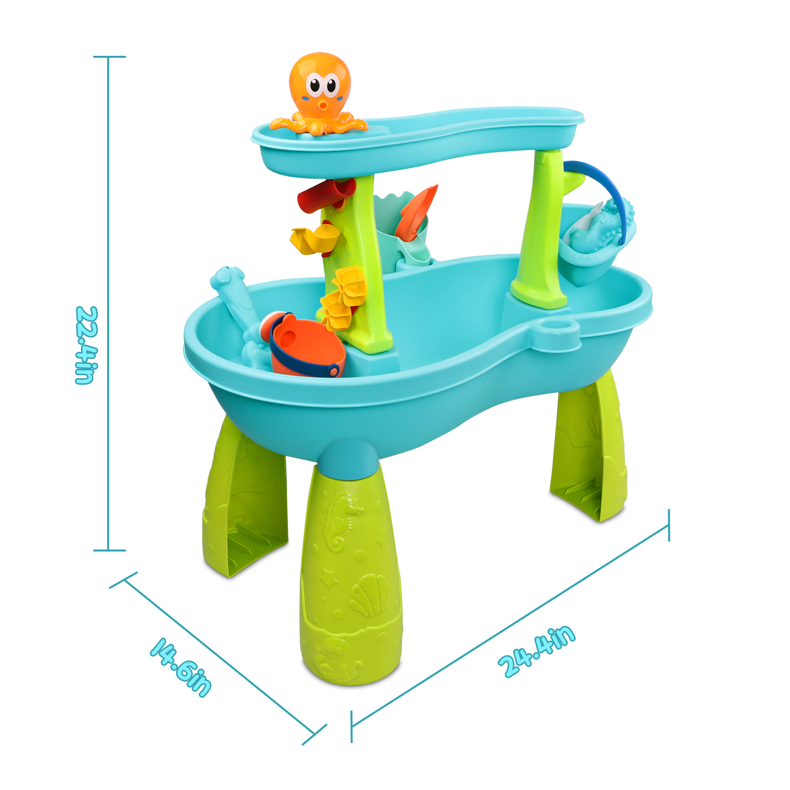 Hot Bee Water Table for Toddlers， Rain Showers Splash Pond Water Sensory Tables Summer Beach Toys for Outside Backyard for Toddlers Age 3-5