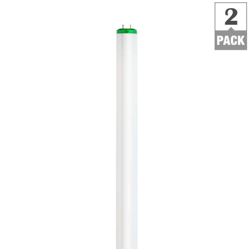 Philips 32-Watt 4 ft. Alto Linear T8 Fluorescent Tube Light Bulb Cool White (4100K) (2-Pack) 479667