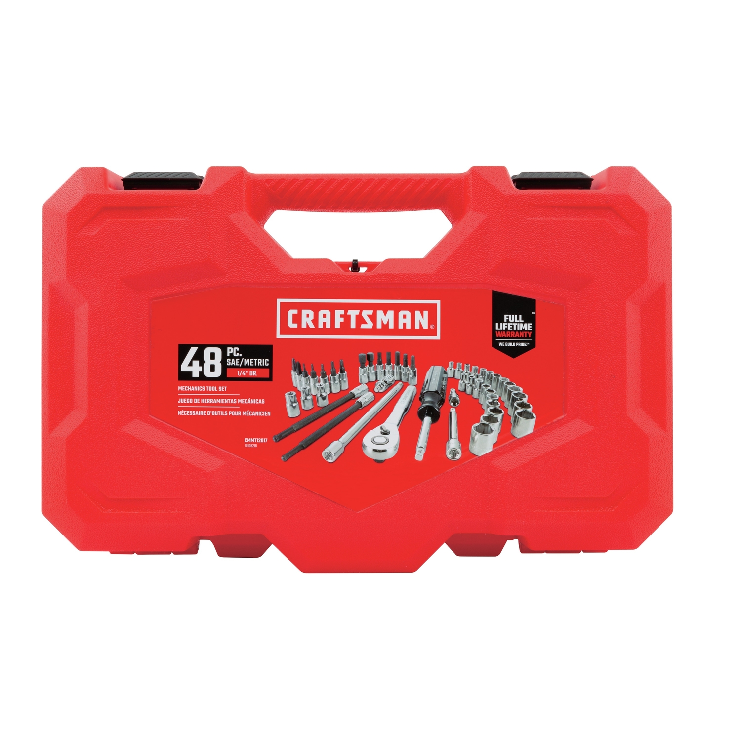 Craftsman 1/4 in. drive Metric and SAE 6 Point Mechanic\u0027s Tool Set 48 pc