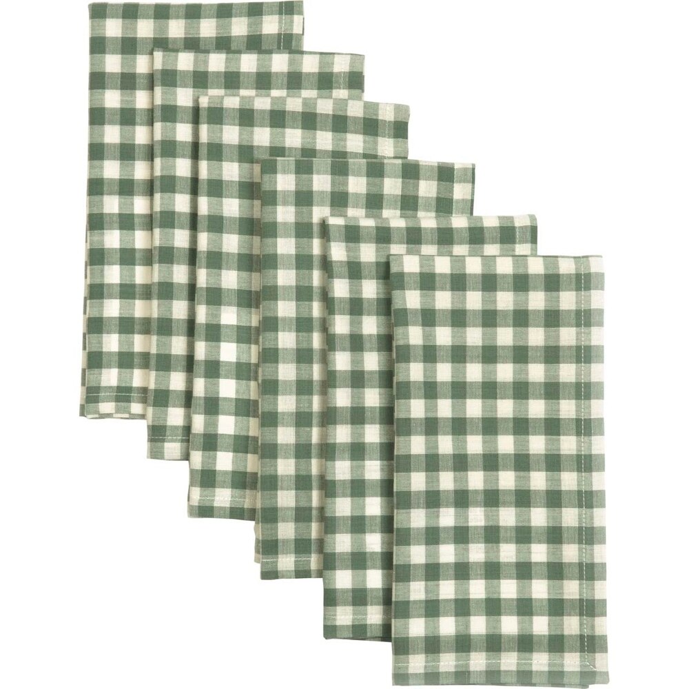 Set of 6 Katie Gingham Check Napkins   Napkin 18x18