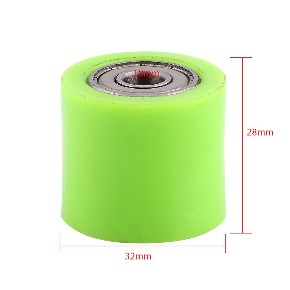 10mm Drive Chain Pulley Roller Slider Tensioner Wheel Guide For Street Bike Motorcycle Green