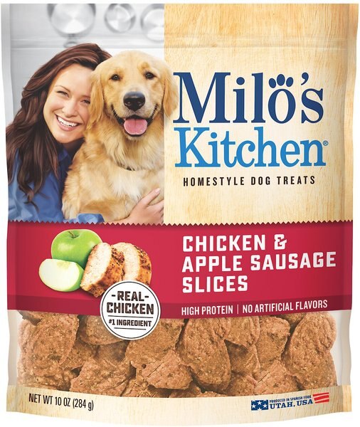 Milo's Kitchen Chicken and Apple Sausage Slices Dog Treats