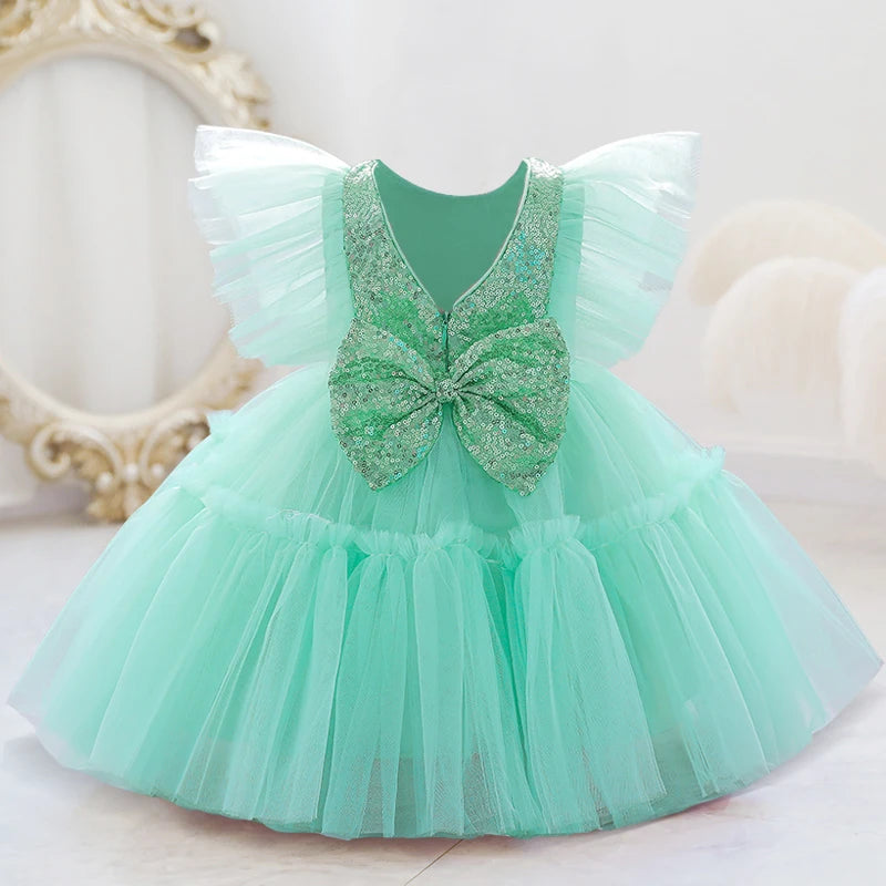 Toddler 1st Birthday Dress For Baby Girl Clothes Sequin Baptism Princess Tutu Dress Girls Dresses Party Costume 0-5 Year