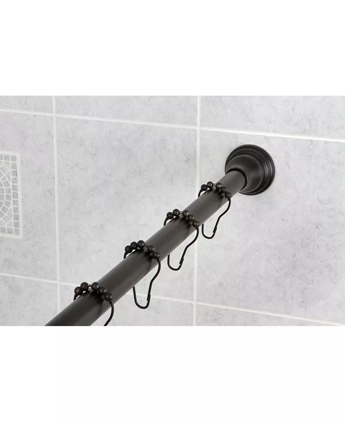 Kingston Brass Edenscape Straight Shower Curtain ROD with Shower Curtain Rings in Oil Rubbed Bronze