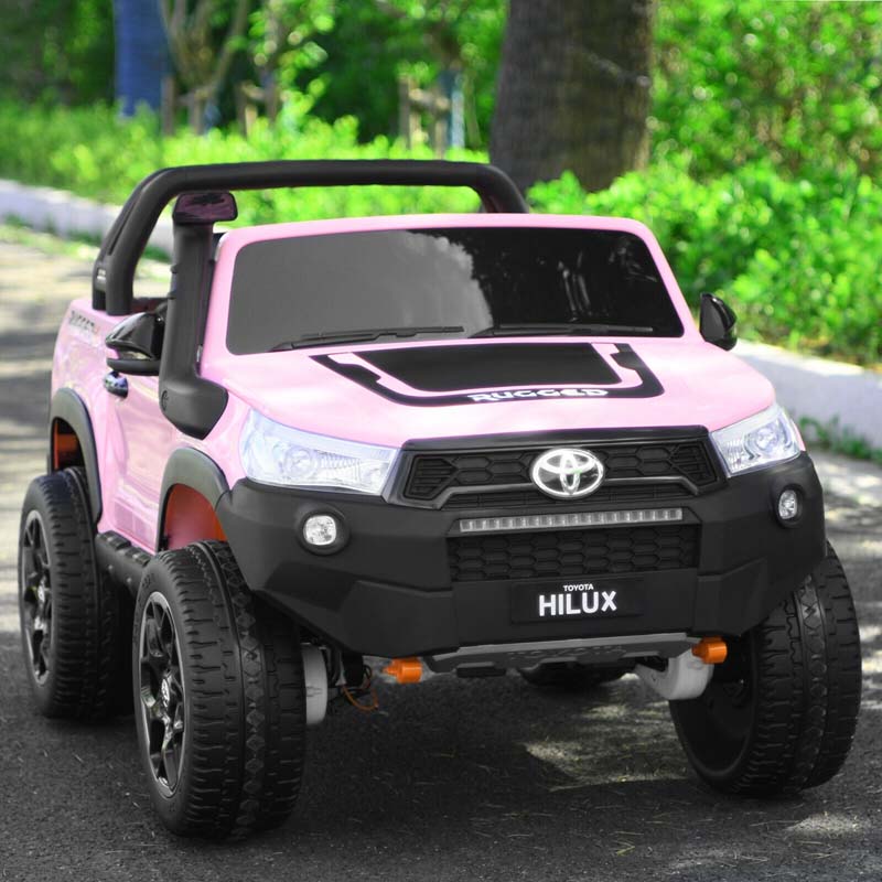 Licensed Toyota Hilux 2-Seater Kids Ride on Car 4WD 2x12V Battery Powered Riding Toy Truck with Remote