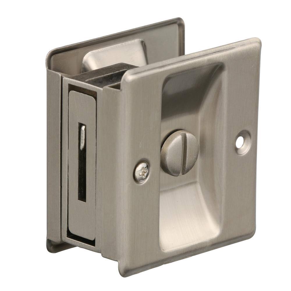 Prime-Line Satin Nickel Pocket Door Privacy Lock N 7239