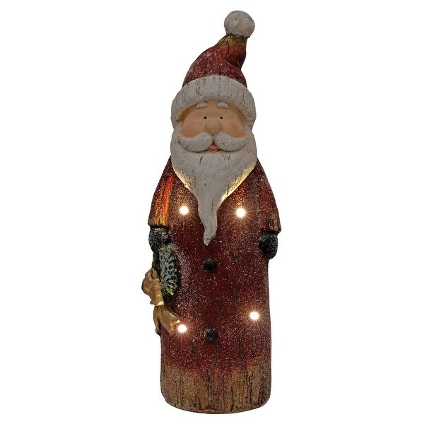 Sunnydaze Rustic Santa with Wreath Indoor Santa Christmas Decoration