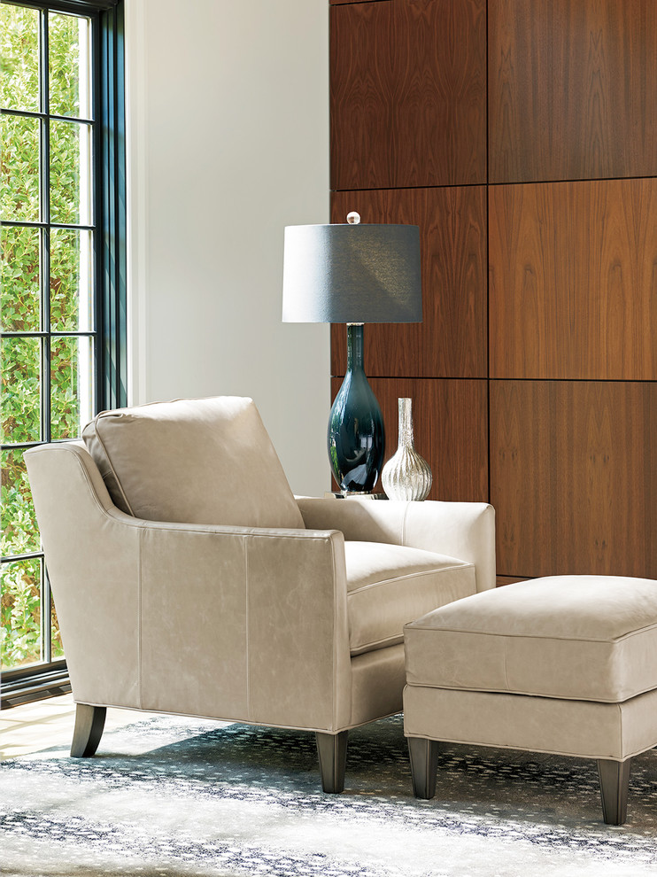 Turin Leather Chair   Transitional   Armchairs And Accent Chairs   by Lexington Home Brands  Houzz