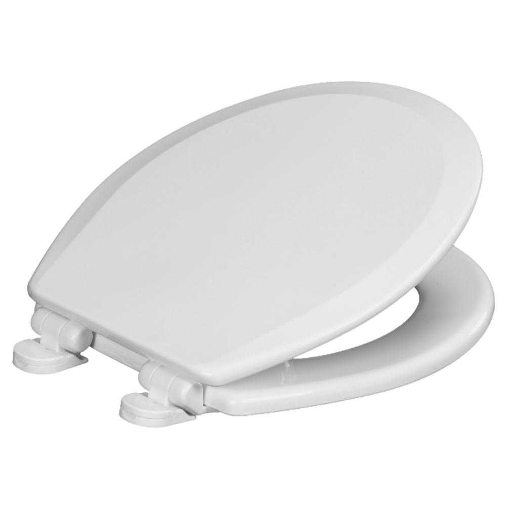 Centoco 700SC-001 Round Molded Wood Toilet Seat Featuring Safety Close， White