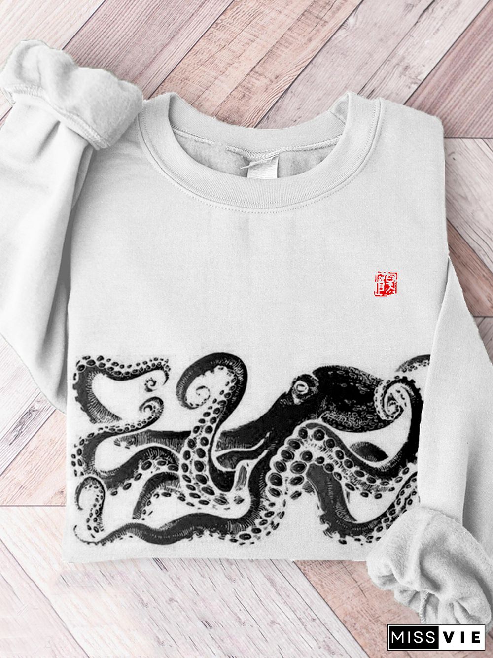 Octopus Art Pattern Crewneck Comfy Sweatshirt