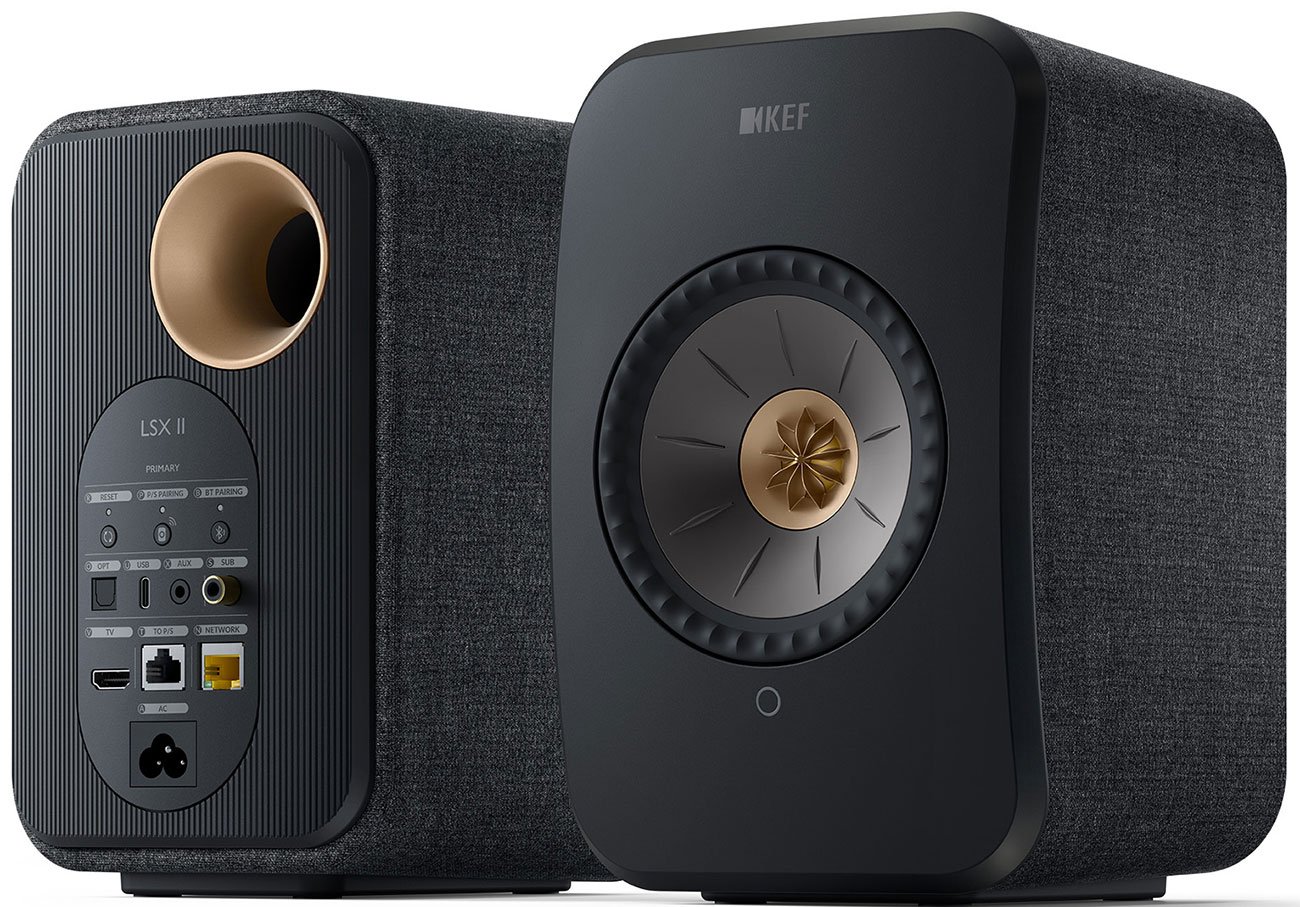 KEF LSX II Carbon Black Wireless Bookshelf Speakers (Pair)