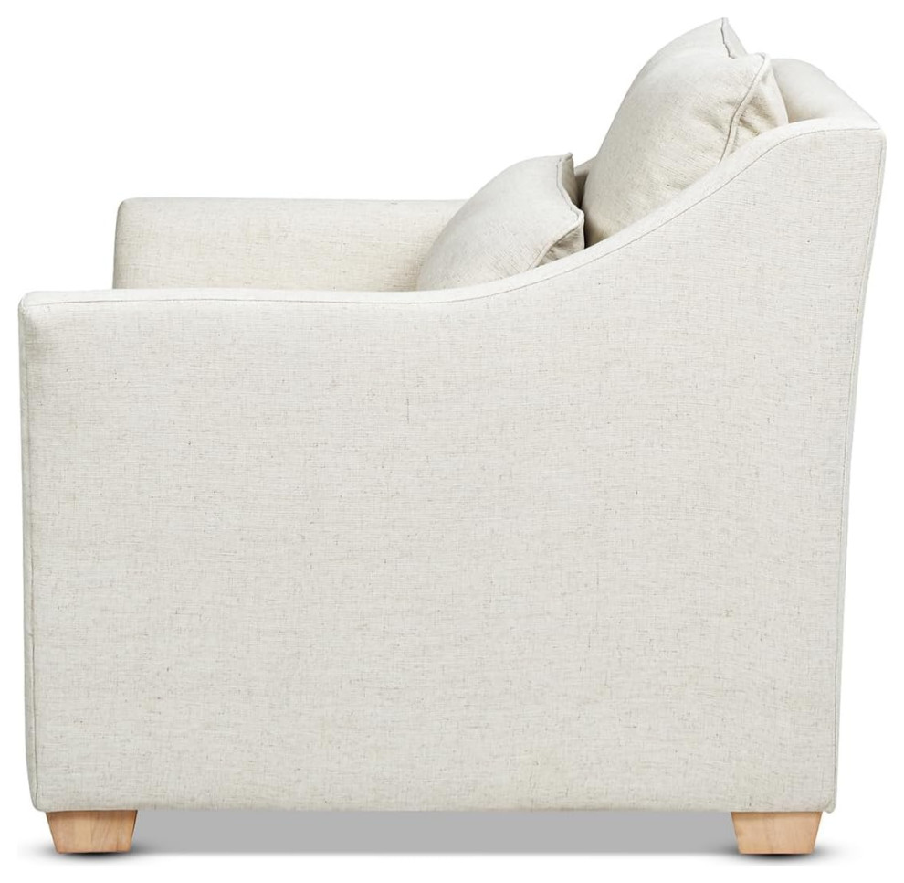 Traditional Accent Chair  Cushioned Seat With Curved Flared Arms  ampLumbar Pillow   Traditional   Armchairs And Accent Chairs   by Decor Love  Houzz