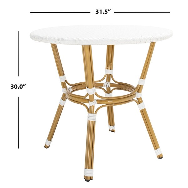 SAFAVIEH Outdoor Sidford Rattan Bistro Table (Fully Assembled)