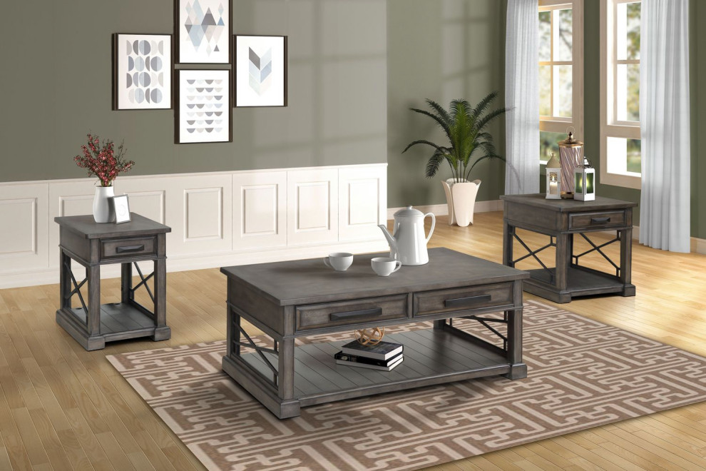 Parker House Sundance Chairside Table  Smokey Grey   Traditional   Side Tables And End Tables   by Unlimited Furniture Group  Houzz